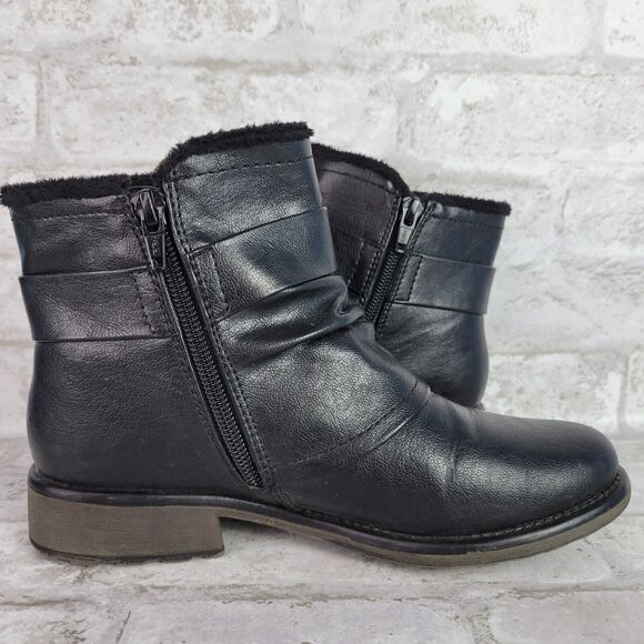 Baretraps Women's Size 6 M Black Side Zip Lined Ankle Boots Fux Fur Booties - Picture 5 of 11